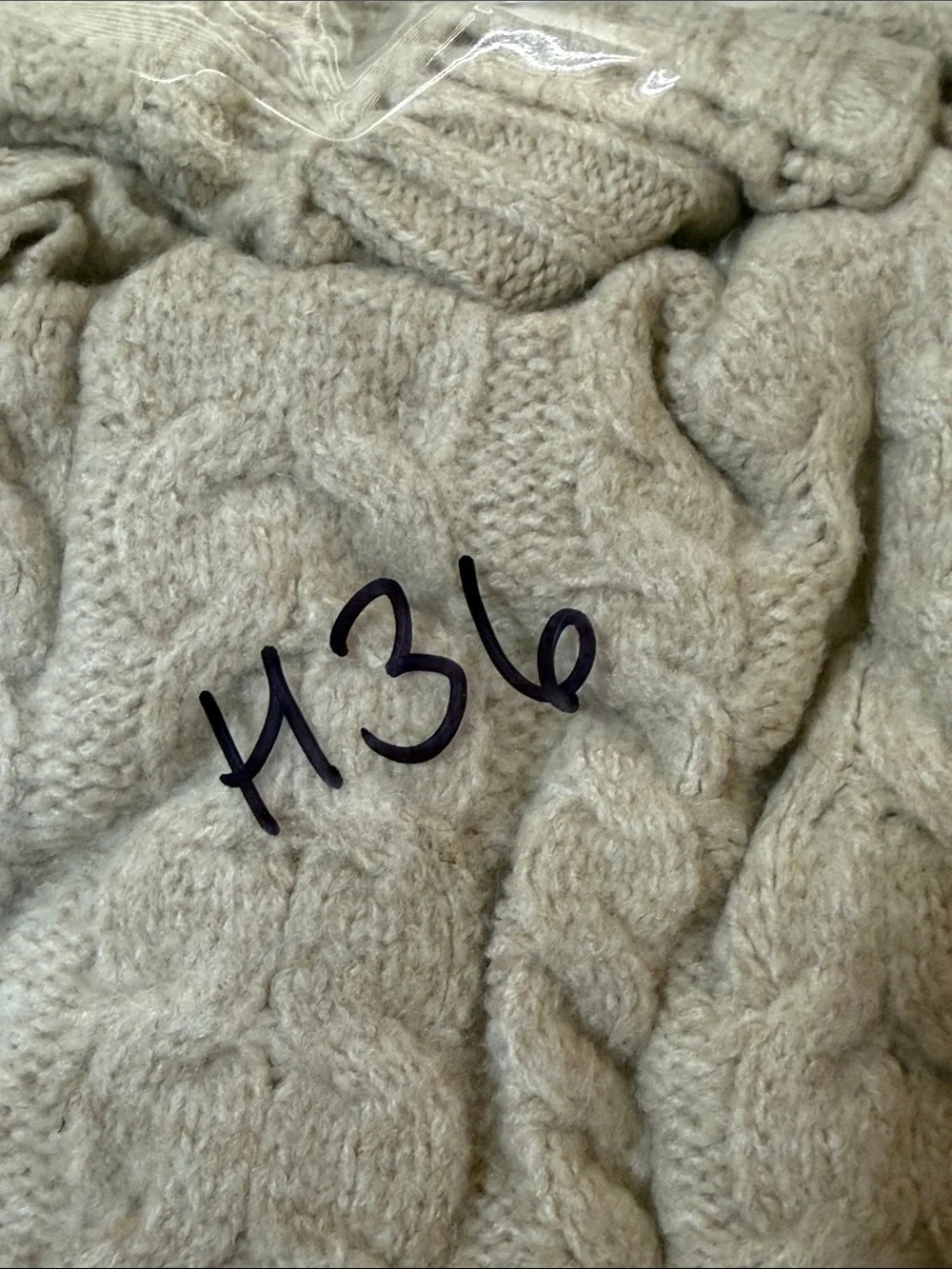 NWT Joie Beige Cable Knit Crewneck Sweater Fisherman Soft Cosy Oversized M Fall